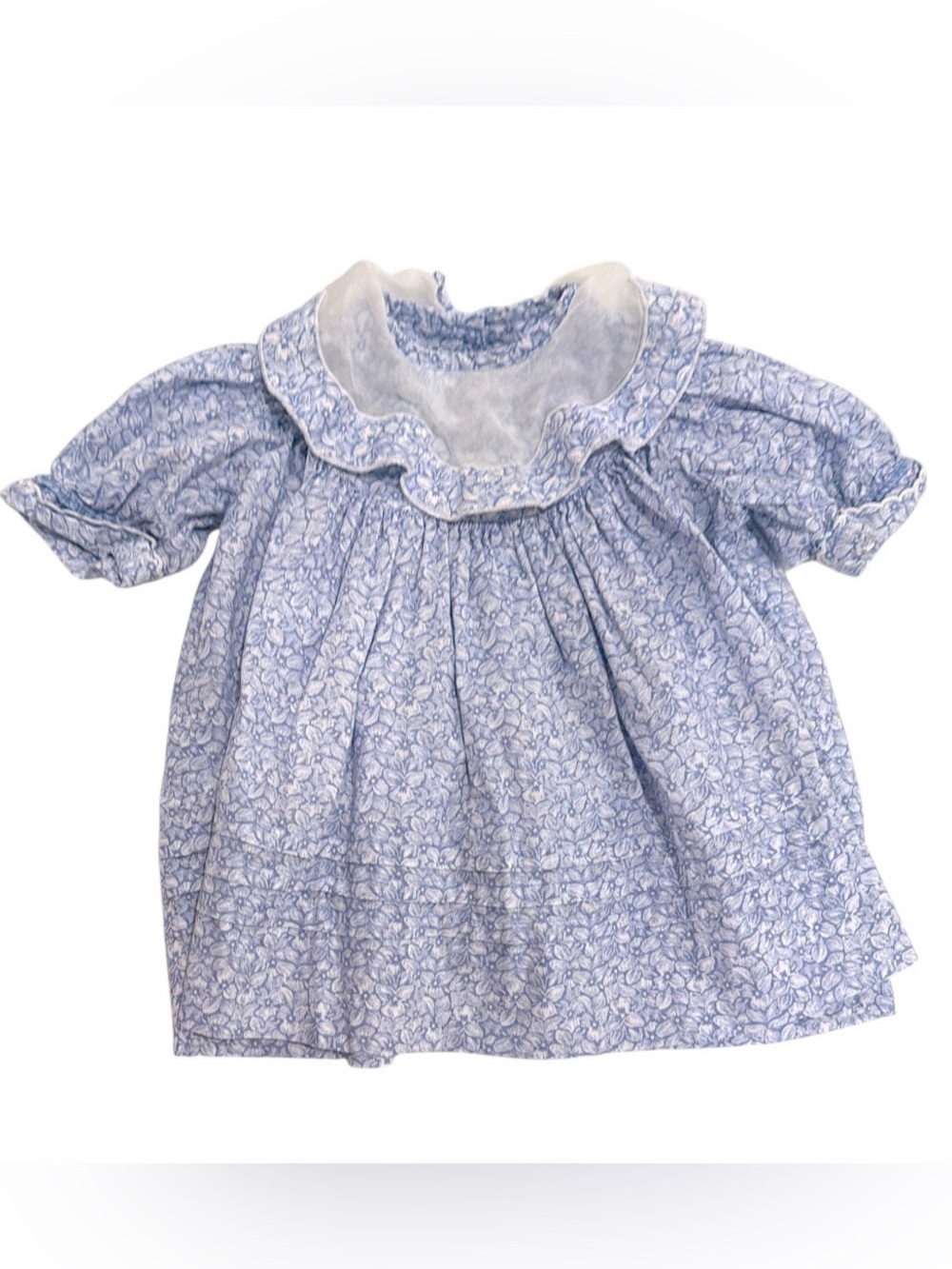 Laura Ashley Blue Floral Dress with White Collar